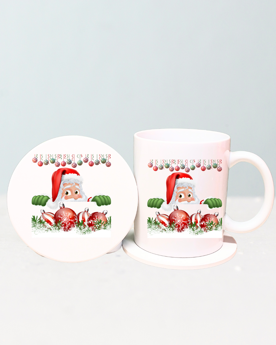 Christmas Mug & Coaster Set – 12oz Ceramic Cup Gift Idea