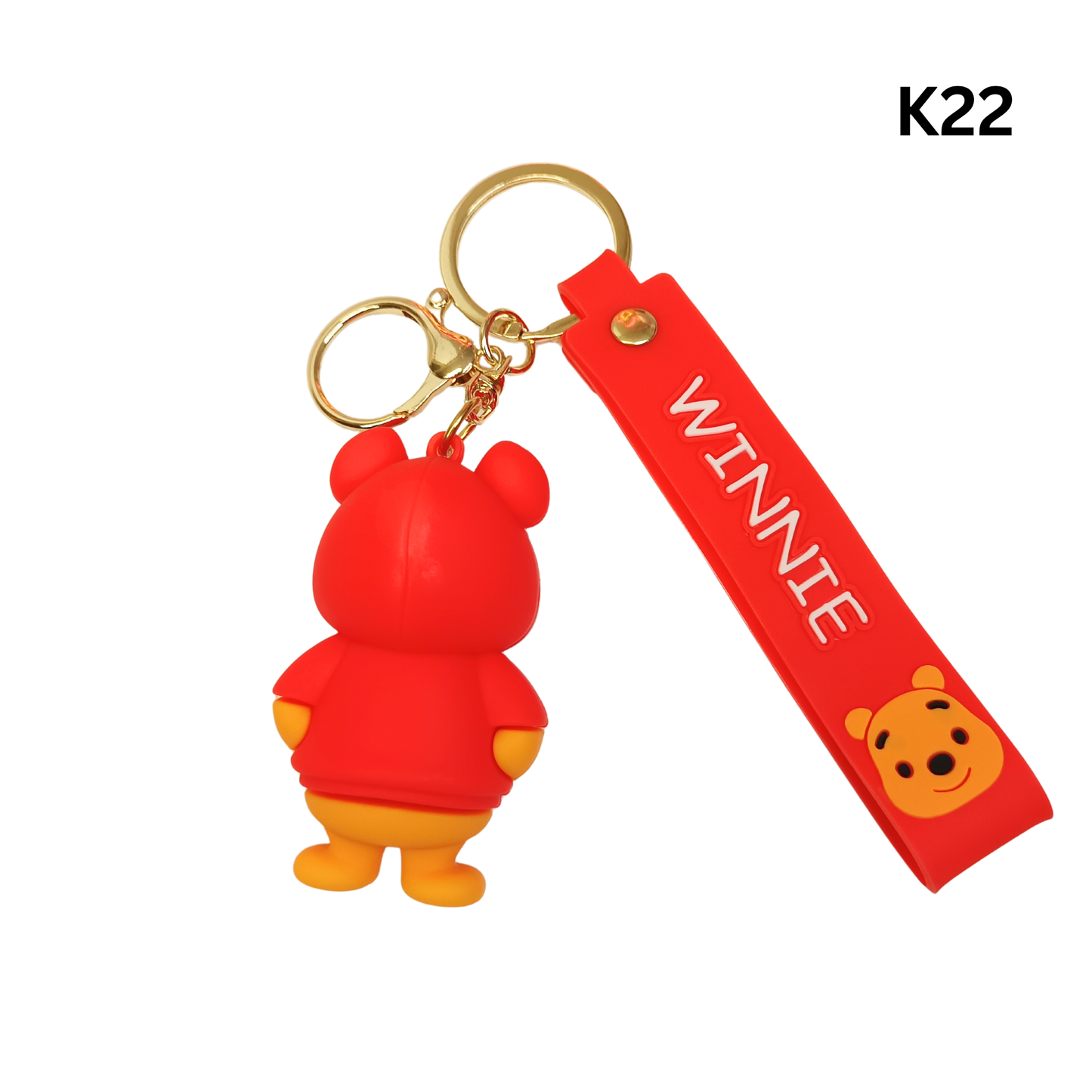 Cute Cartoon Bear Rubber Keychain Pendant Bag Charm Strap Key Ring