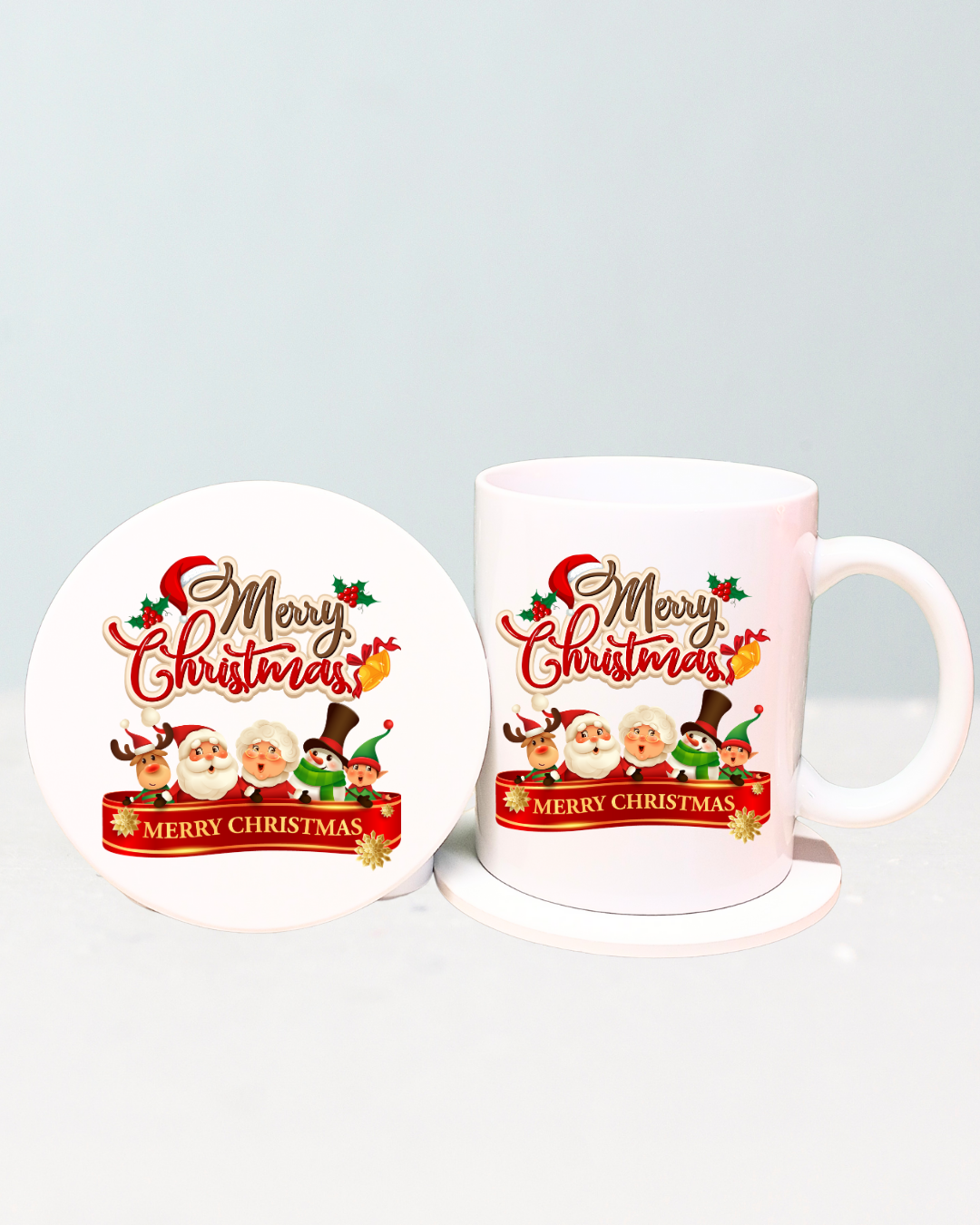Festive Holiday 12oz Coffee Mug – Ceramic Cup with Optional Coaster
