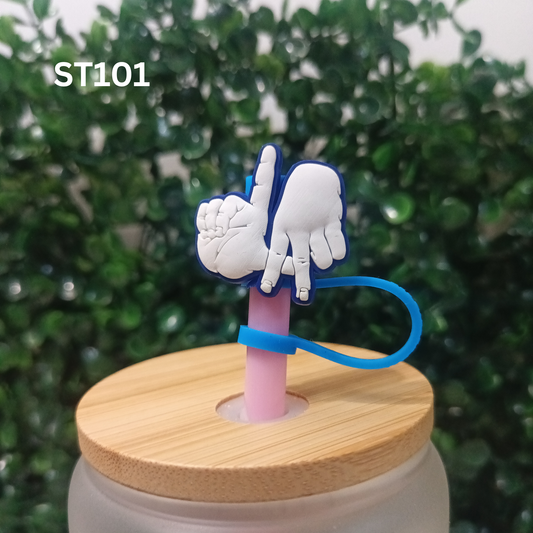 LOVE Hands Straw Topper – 8mm Silicone Straw Plug – Fun & Bold Tumbler Accessory – Reusable Dust Cover