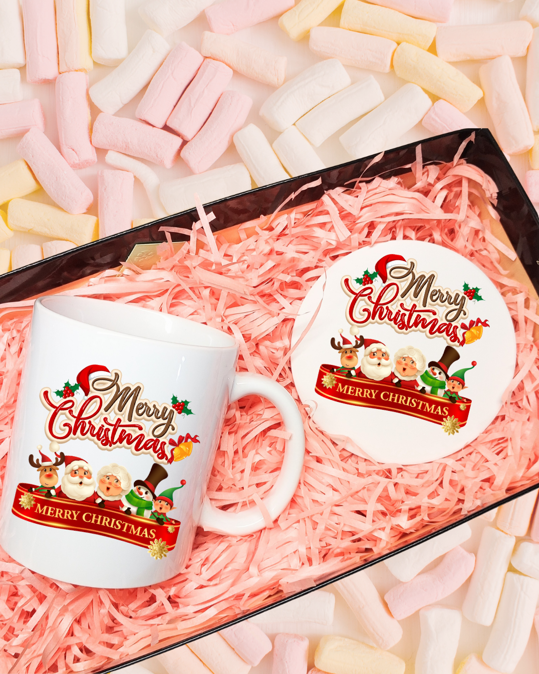 Festive Holiday 12oz Coffee Mug – Ceramic Cup with Optional Coaster