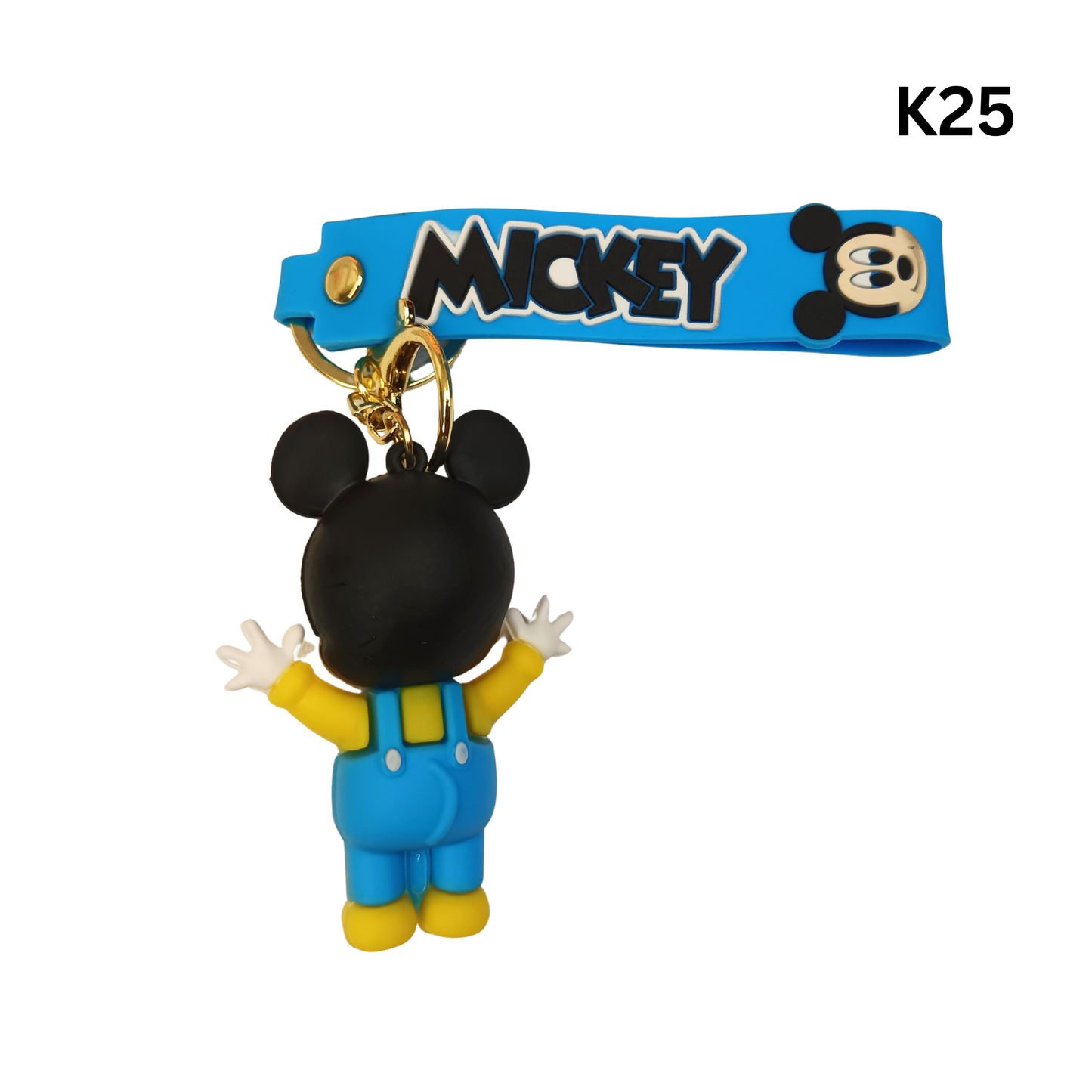 Cute Blue Cartoon Mouse Keychain Rubber Pendant Wrist Strap Bag Charm Key Ring