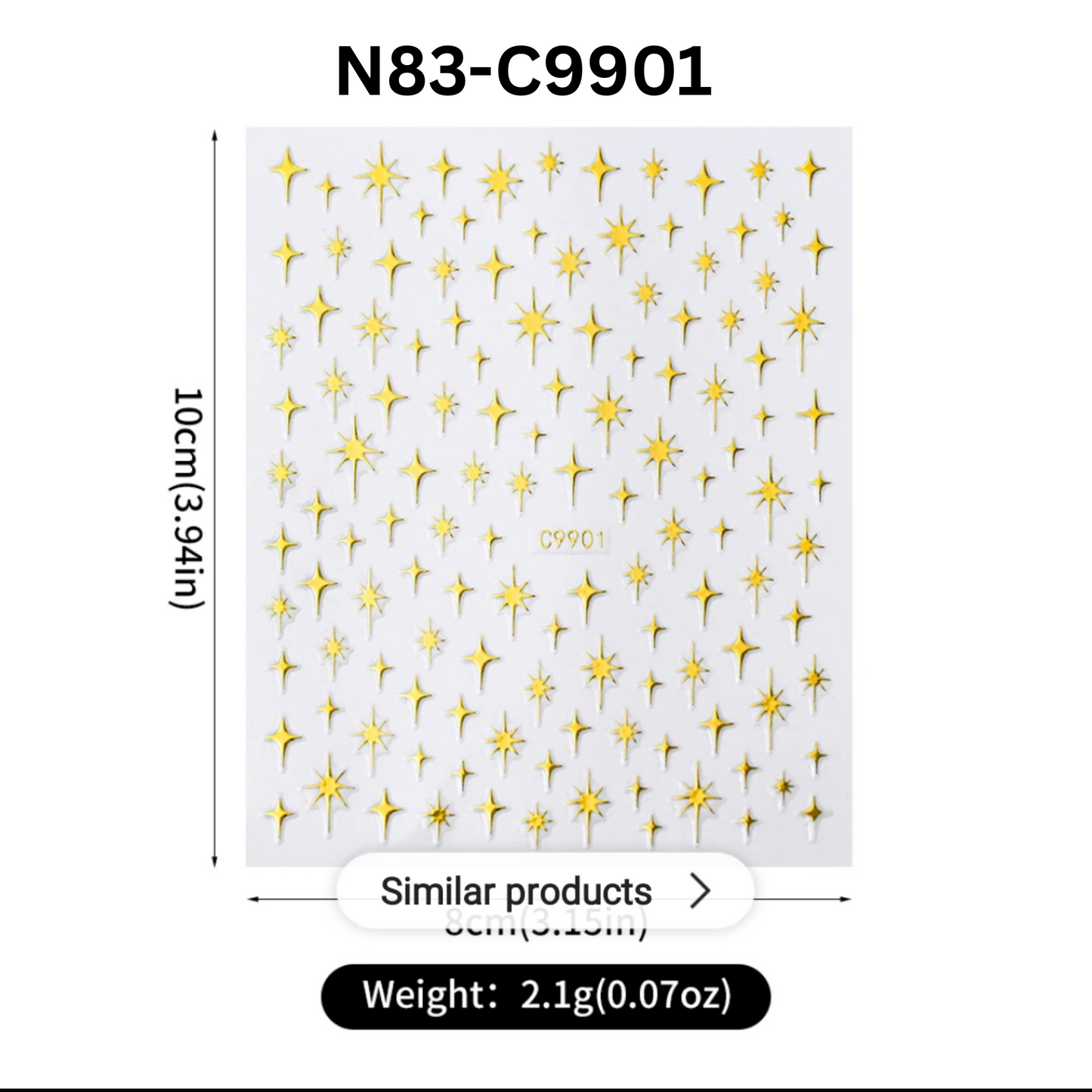 3D Star Nail Stickers-Design Decals for Nails, Nail Art Design Decoration Accessories