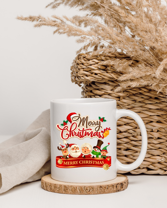 Festive Holiday 12oz Coffee Mug – Ceramic Cup with Optional Coaster