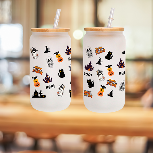Spooky & Cute Halloween Cup – Ghost “Boo”, Pumpkin, Witch Hat, Black Cat Design