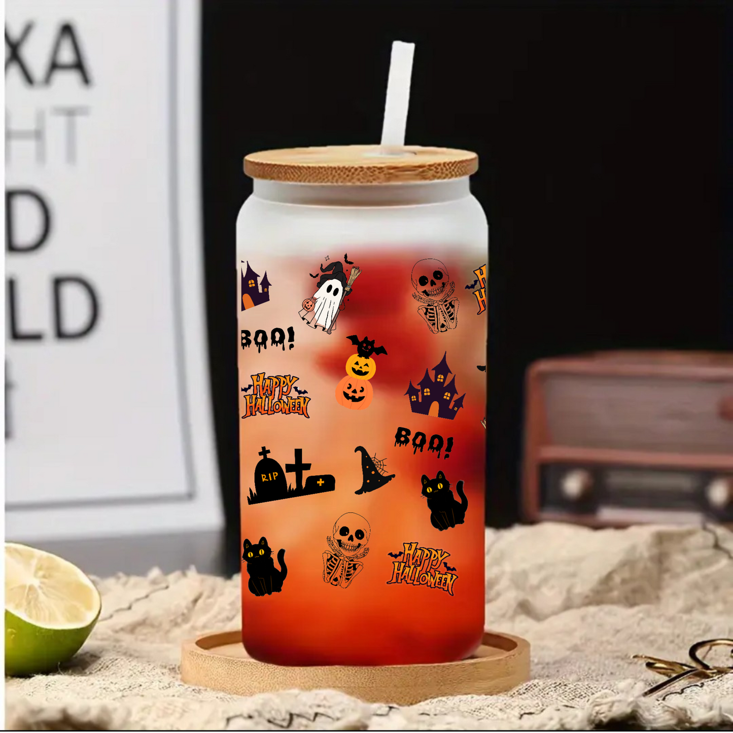 Spooky & Cute Halloween Cup – Ghost “Boo”, Pumpkin, Witch Hat, Black Cat Design