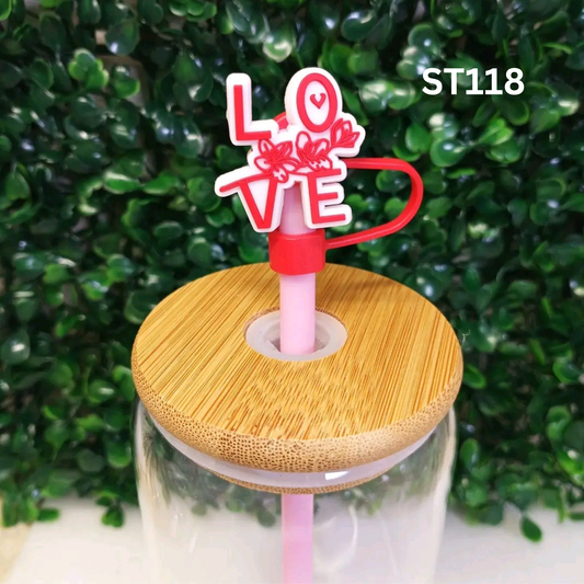 Love Straw Topper 8mm – Simple Cute Heart Design – Fits 8mm Reusable Straws