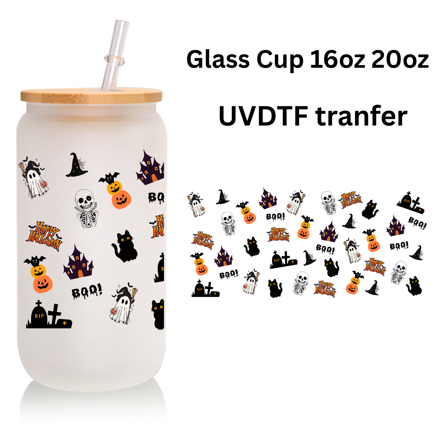 Spooky & Cute Halloween Cup – Ghost “Boo”, Pumpkin, Witch Hat, Black Cat Design