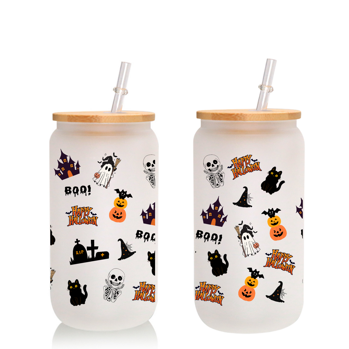 Spooky & Cute Halloween Cup – Ghost “Boo”, Pumpkin, Witch Hat, Black Cat Design