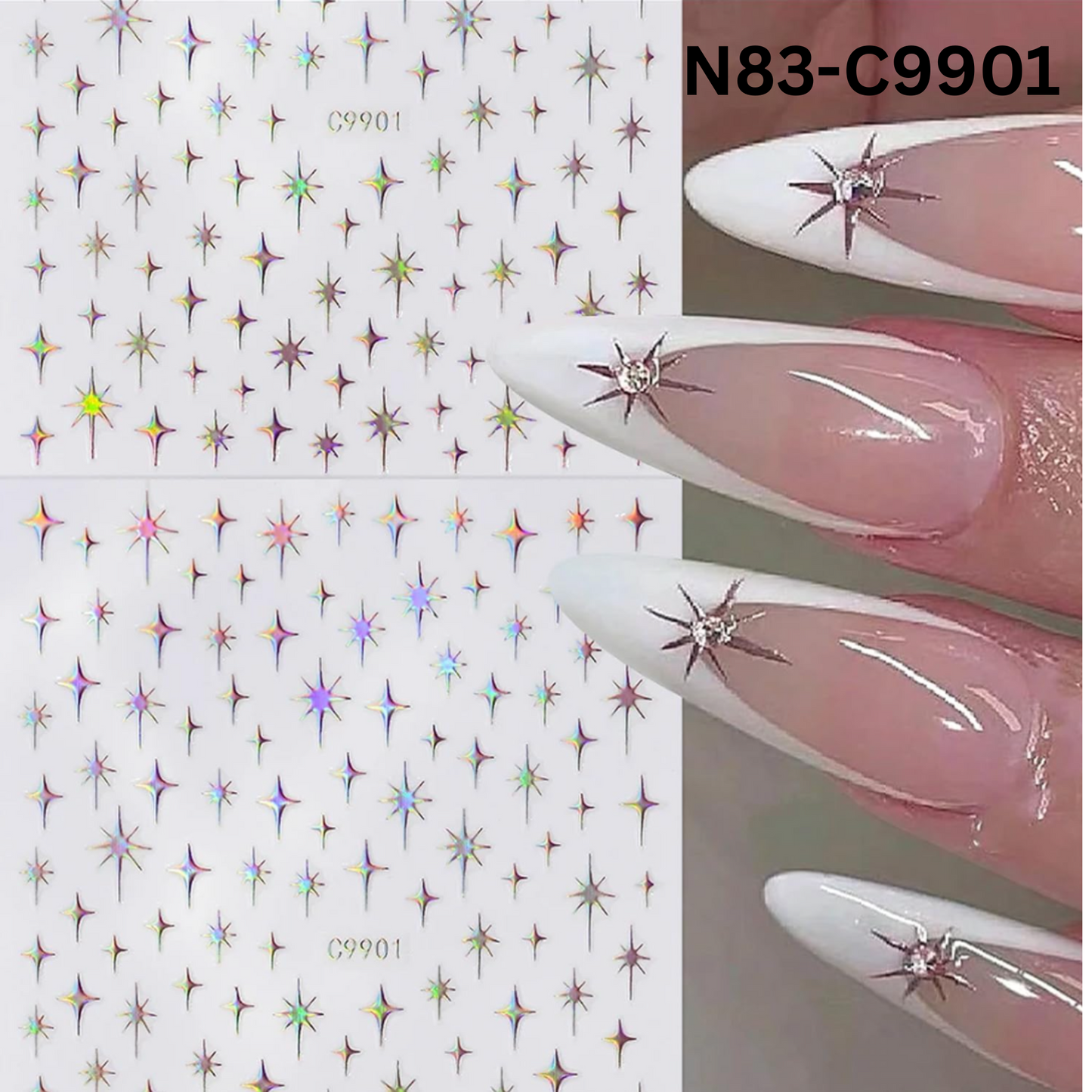 3D Star Nail Stickers-Design Decals for Nails, Nail Art Design Decoration Accessories