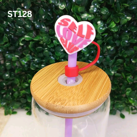Self Love Club Straw Topper 8mm – Positive Affirmation Accessory – Fits 8mm Reusable Straws