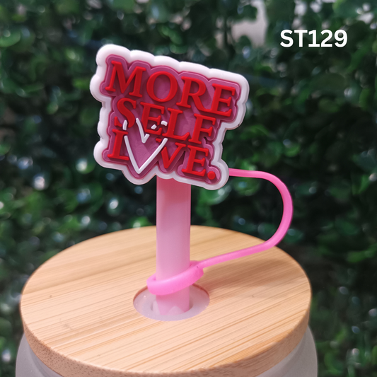 Positive Affirmation Straw Charm – More Self Love – 10mm
