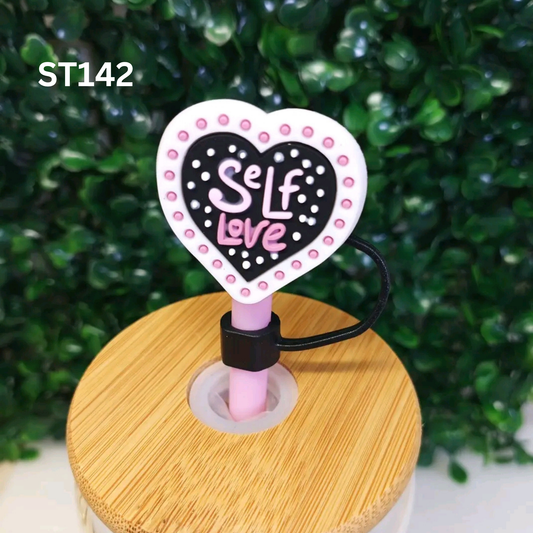 Cute Self Love Straw Topper – 8MM Silicone Tumbler Accessory