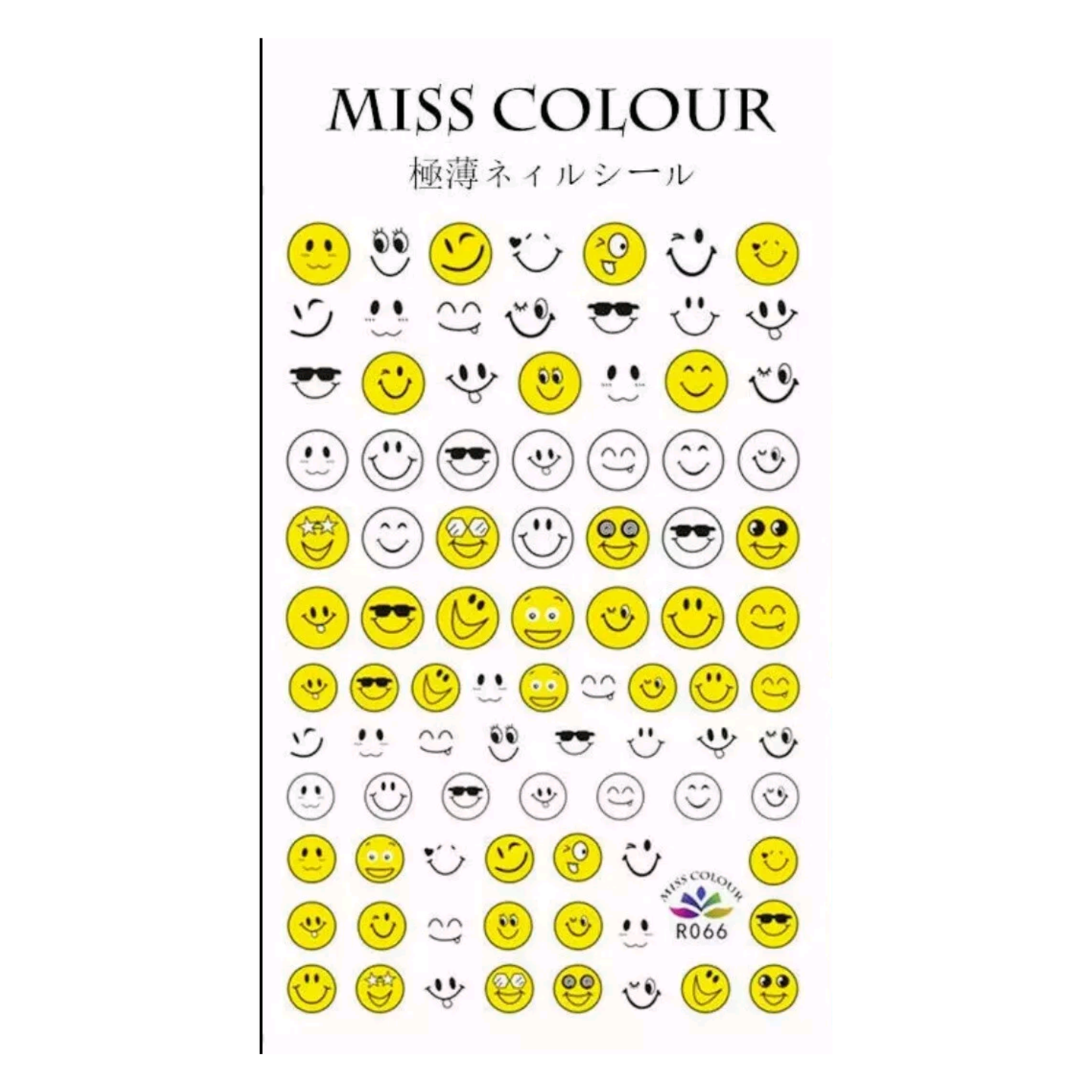 Nail Art 3D Decal Smile Stickers Yellow White Smiles, Tools Nail Decoration Accessories
