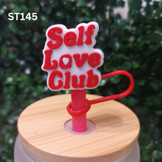SELF LOVE CLUB Straw Topper 8mm & 10mm – Cute Self-Love Drink Accessory