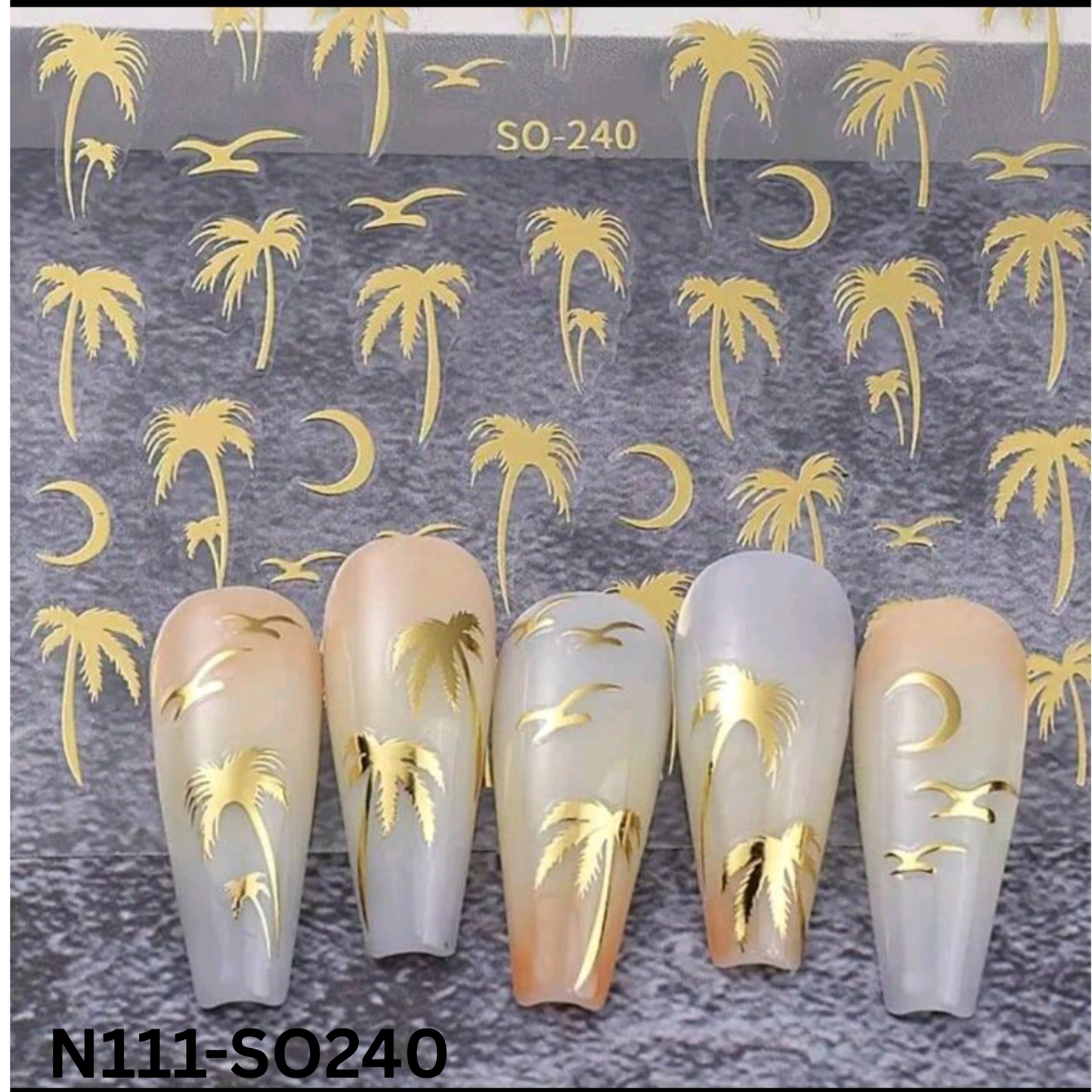Palm Tree Nail Stickers 3D – Tropical Beach Nail Art Decals for DIY Manicure & Summer Vibes