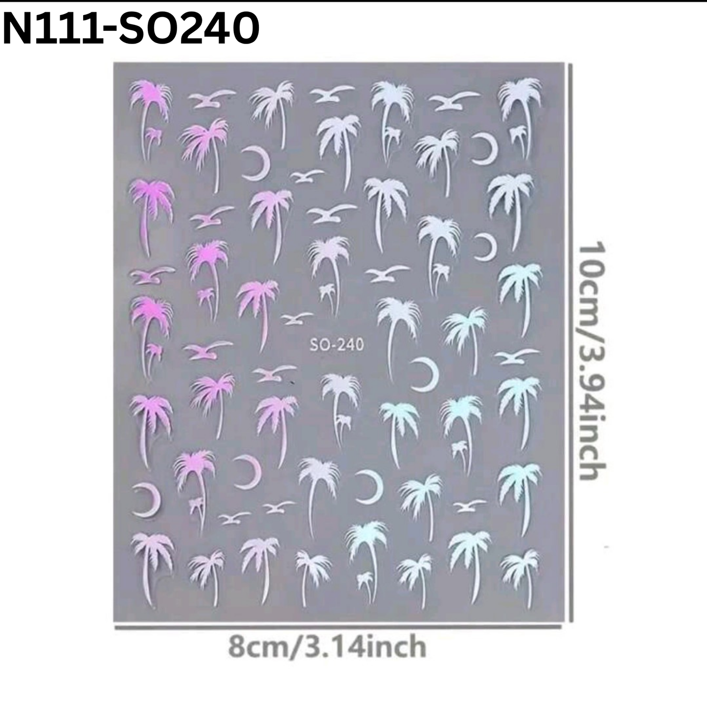 Palm Tree Nail Stickers 3D – Tropical Beach Nail Art Decals for DIY Manicure & Summer Vibes
