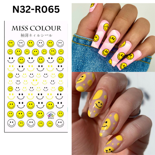 Funny Smile Nail Sticker 3D, Nail Decoration Accessories
