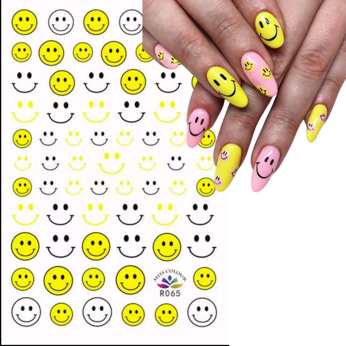 Funny Smile Nail Sticker 3D, Nail Decoration Accessories