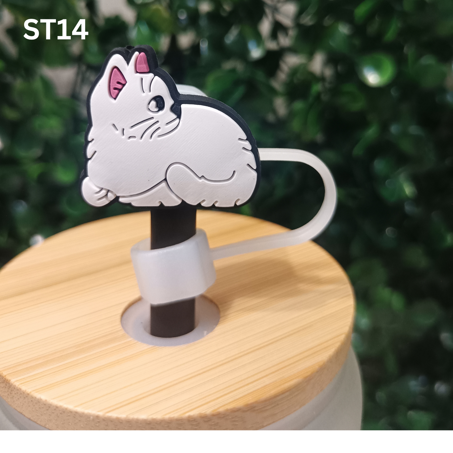 Cute Cat Straw Toppers 10mm – Reusable Silicone Covers for Tumblers & Cups | Fun Drink Accessories for Cat Lovers
