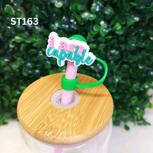 I AM CAPABLE Straw Topper 8mm – Motivational Self-Love Drink Charm