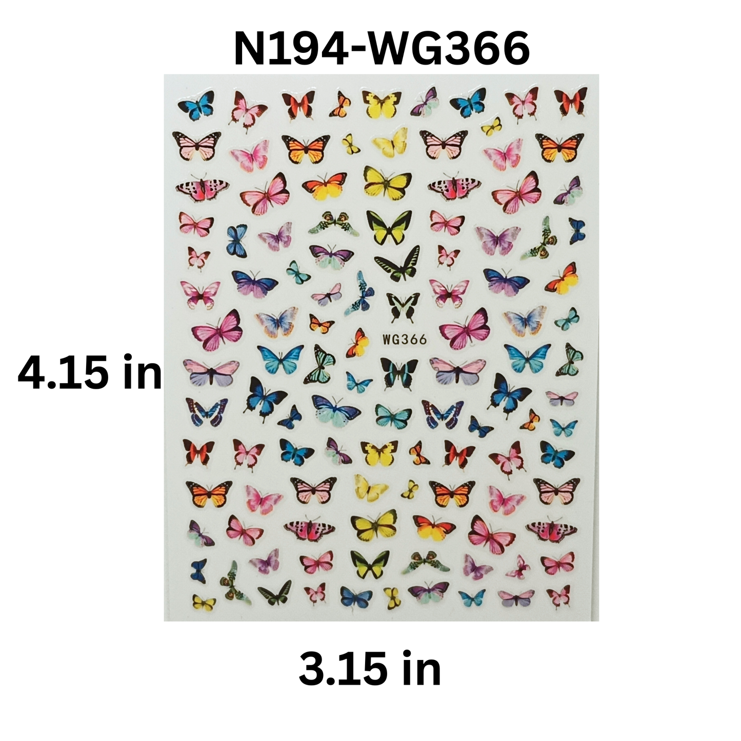 Colorful Butterfly Nail Stickers 3D Butterfly Nail Decals Spring Summer Nail Art