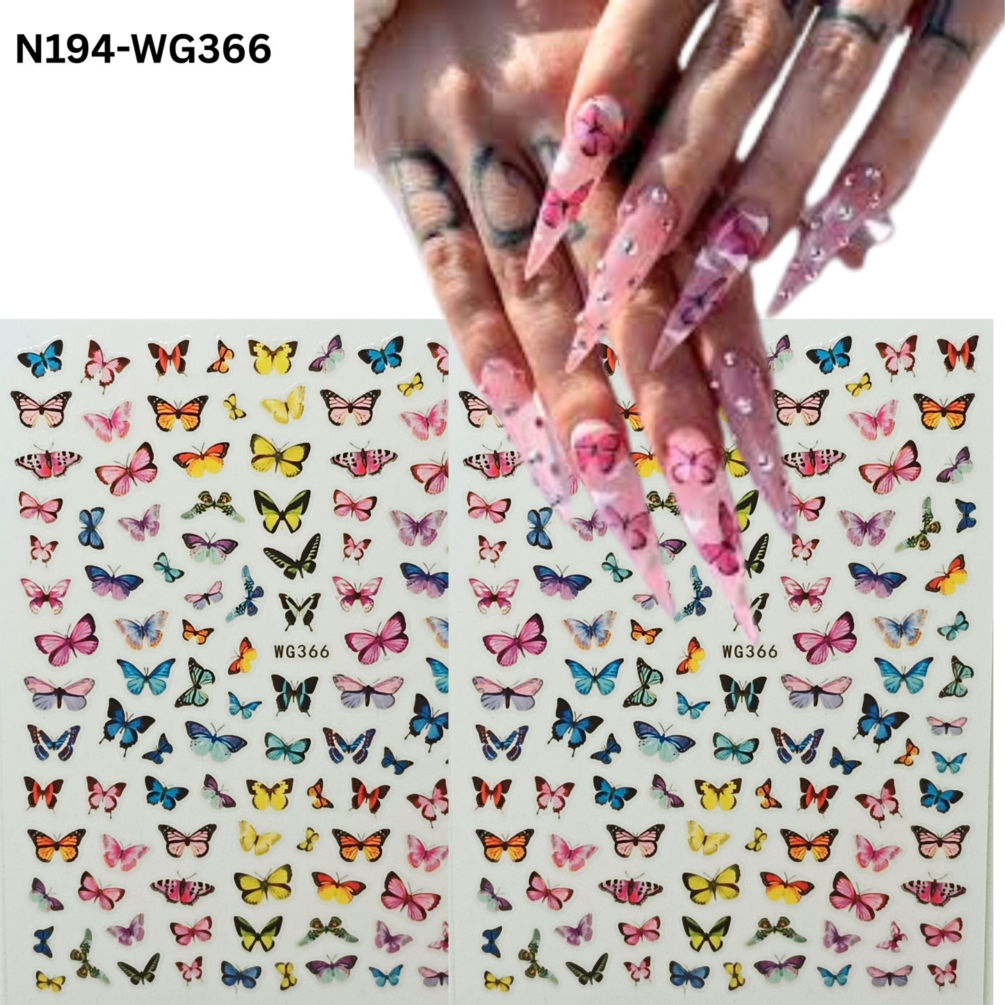 Colorful Butterfly Nail Stickers 3D Butterfly Nail Decals Spring Summer Nail Art