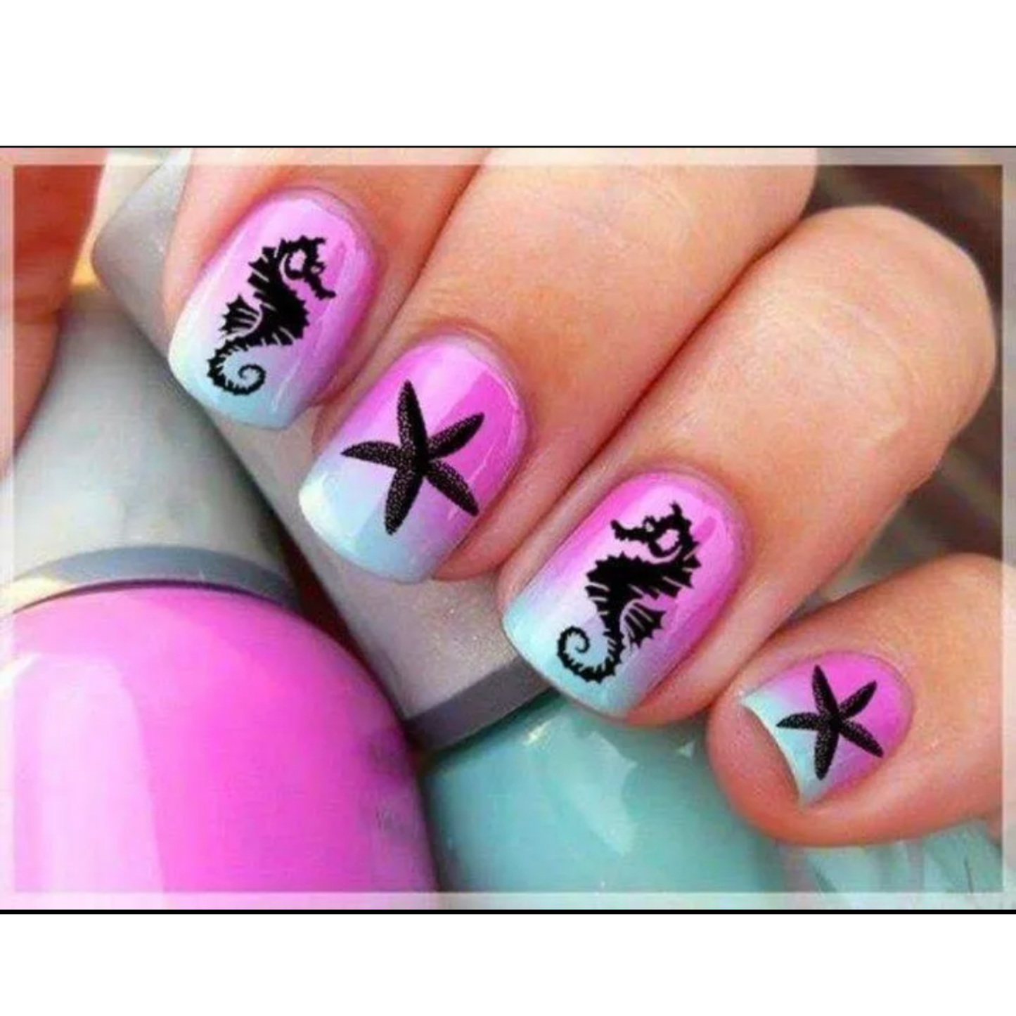 Sea Love  Nails 3D Sticker Nail Art Sticker Acrylic, Dipping, Gel X, Gel Manicure Pedicure