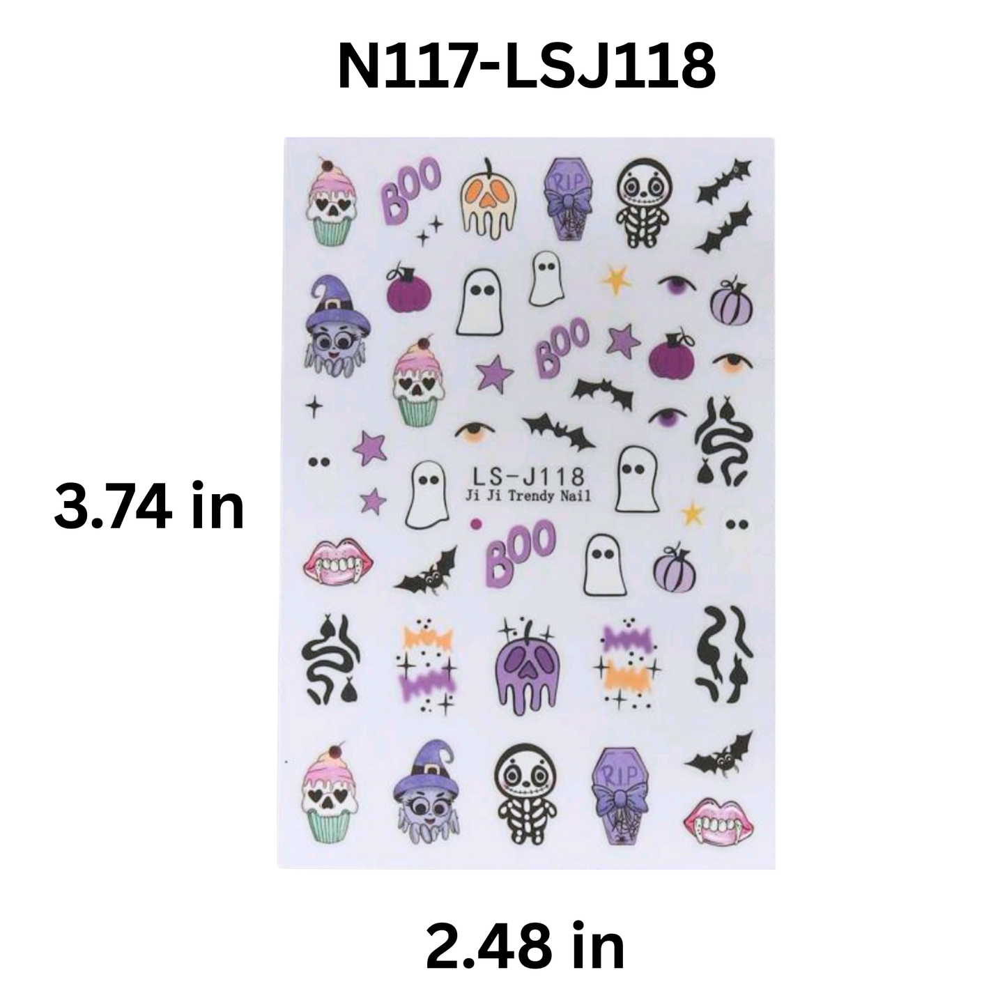 Halloween Nail Art Stickers – 3D Embossed Pumpkin Ghost Bat Nail Decorations for Party