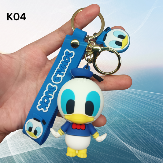 Cute Blue Donald Duck Keychain with Strap – Cartoon Bag Charm & Gift Idea