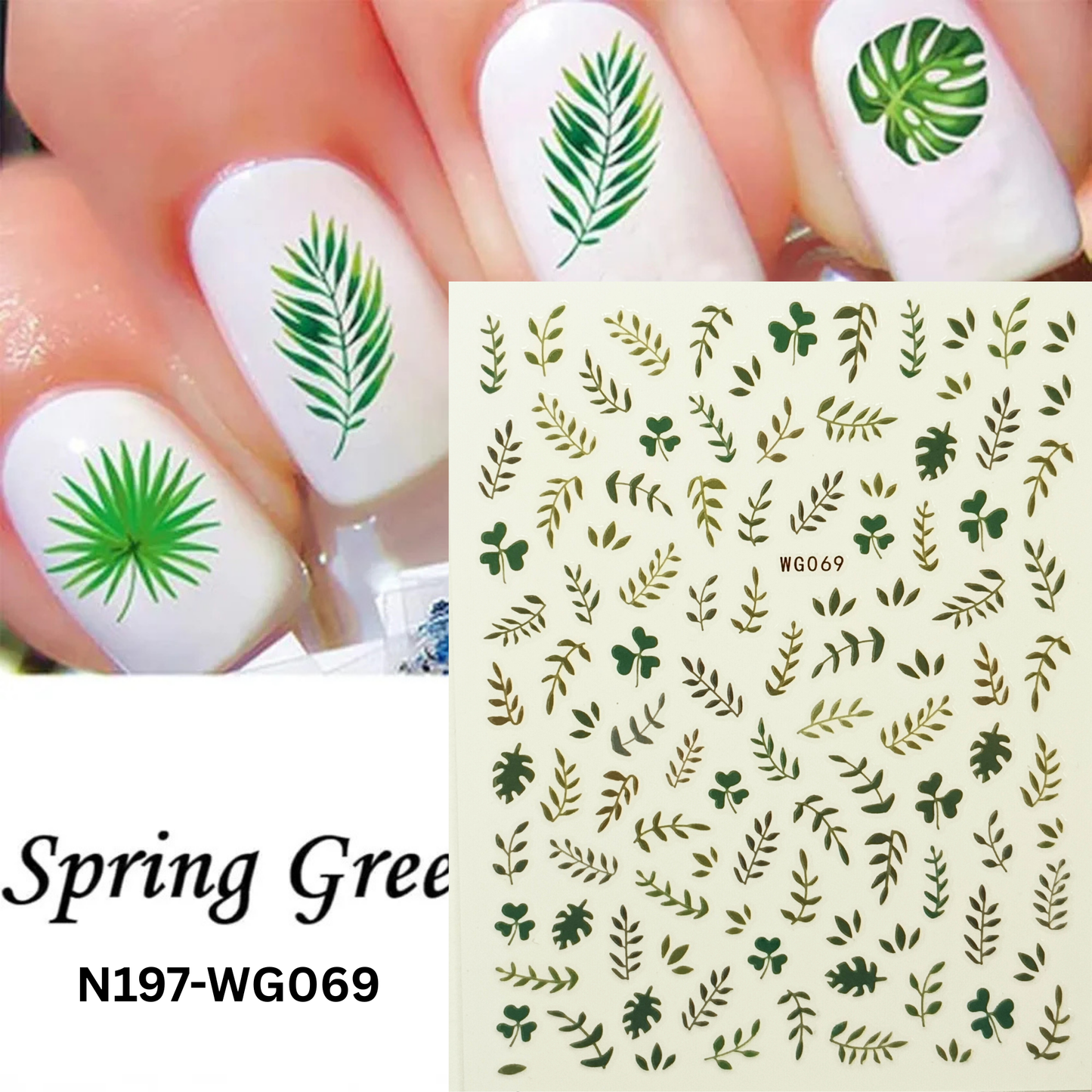 Floral Leaf Nail Stickers 3D Flower & Leaf Nail Decals DIY Nail Art