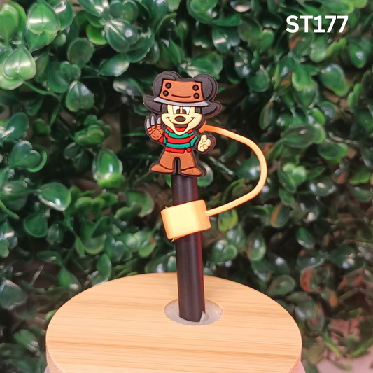 Funny  Mouse Costume Straw Topper – 10mm Tumbler Accessory
