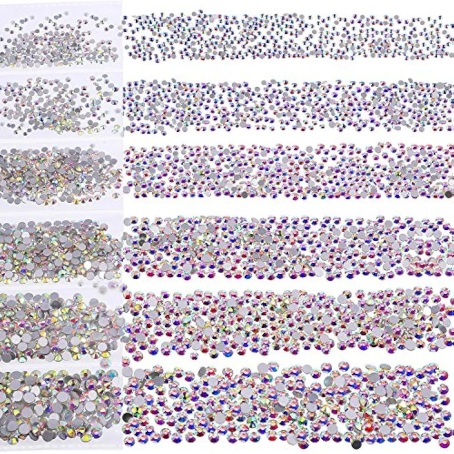 Crystal Glass 3560 Pcs Rhinestones Flatback Gems Set Mixed Shapes with Picker Pencil Tweezers Tool Kit Nail Art Craft DI