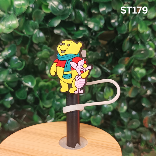 Yellow Bear Silicone Straw Topper for 10mm Reusable Straws