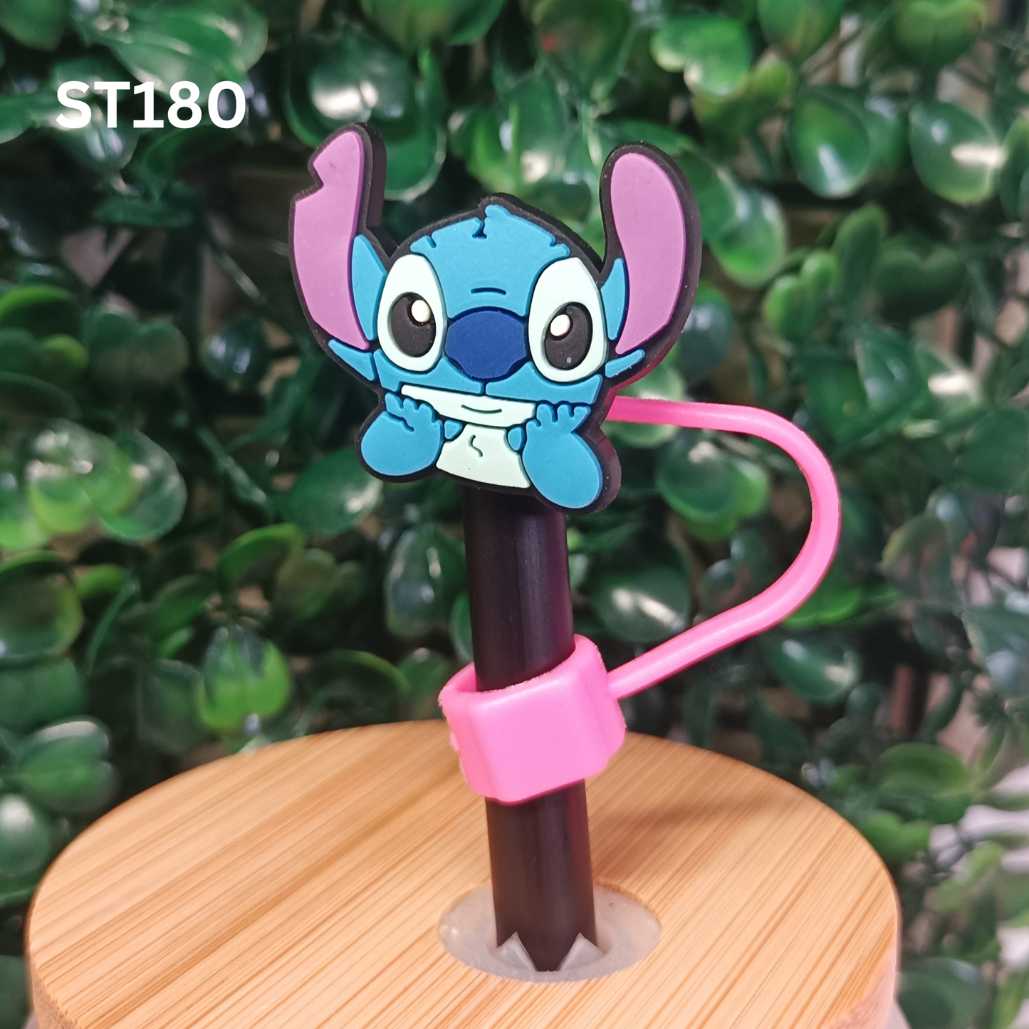 Cute Blue Alien Straw Topper 10mm Silicone Straw Cover for Tumbler