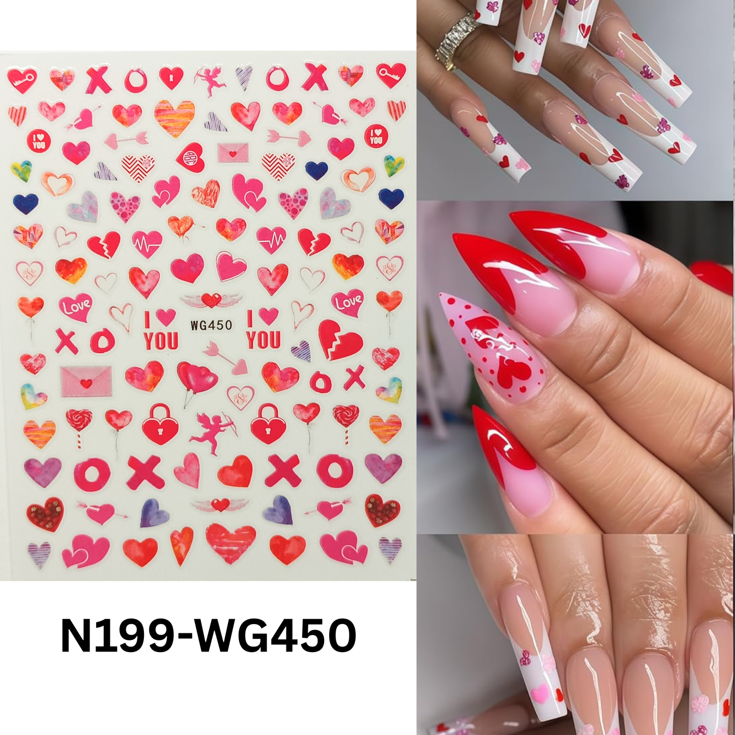 Valentine Nail Stickers 3D Floral Nail Art Decals Romantic Design