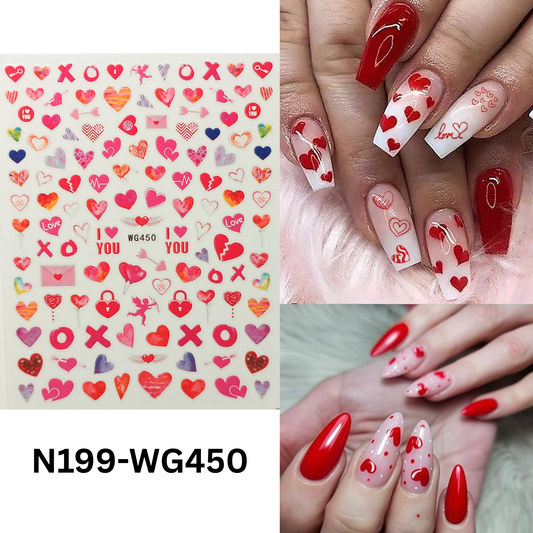 Valentine Nail Stickers 3D Floral Nail Art Decals Romantic Design