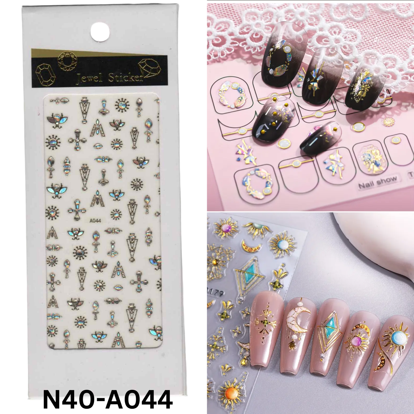 Jewel Nail Stickers – Holographic Metallic Nail Art Decals