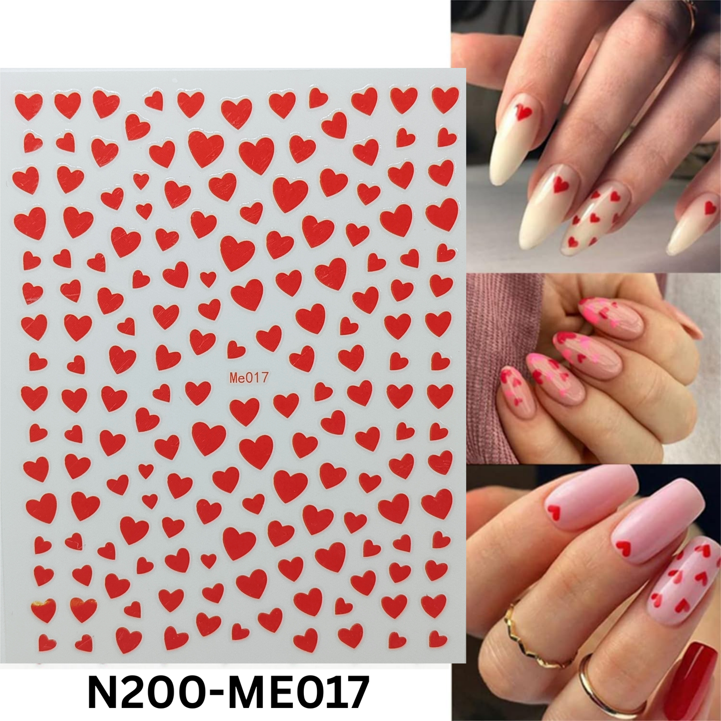 Valentine Heart Nail Stickers 3D Love Nail Art Decals