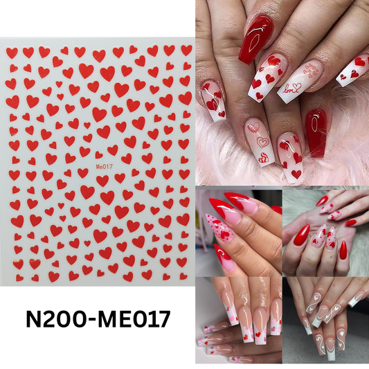 Valentine Heart Nail Stickers 3D Love Nail Art Decals
