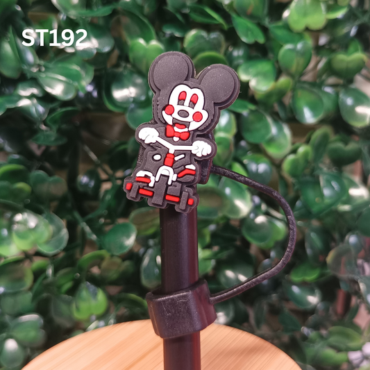 Mickey Mouse Skeleton Straw Topper 10mm - Halloween Silicone Straw Cover