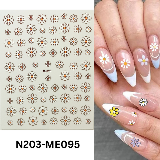 Daisy Nail Stickers – 3D Floral Nail Art Decals