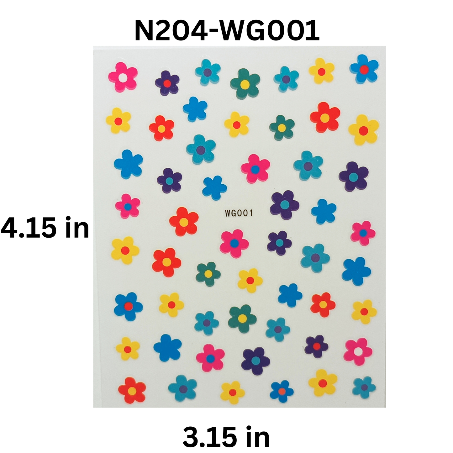 Floral Multi Color Nail Stickers – 3D Colorful Flower Nail Art Decals
