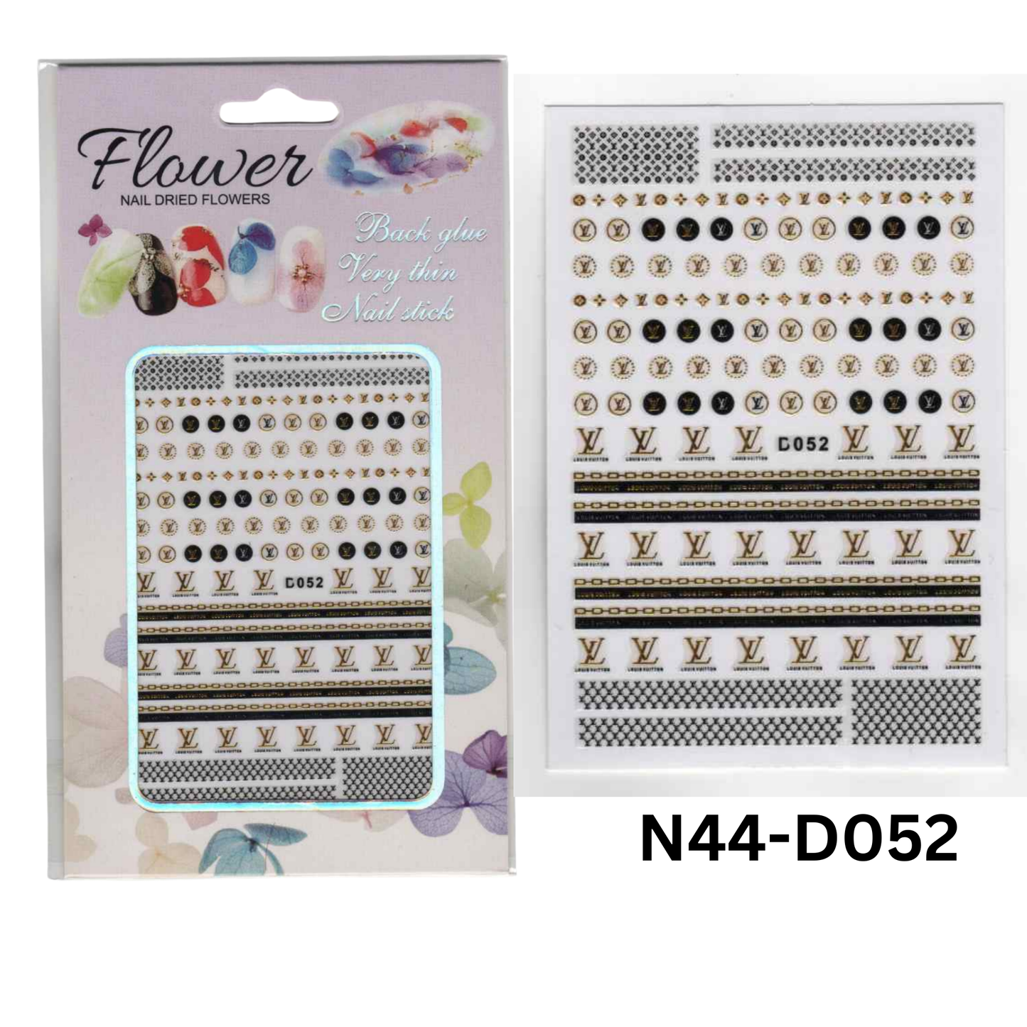 Black And Gold Nail Sticker 3D, Nail Art Sticker