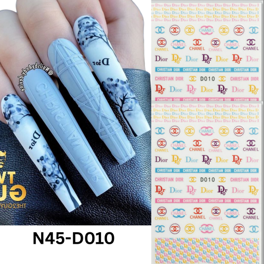 Nails 3D Sticker Multicolor color, Nail Art Sticker Acrylic, Dipping, Gel X, Gel Manicure Pedicure