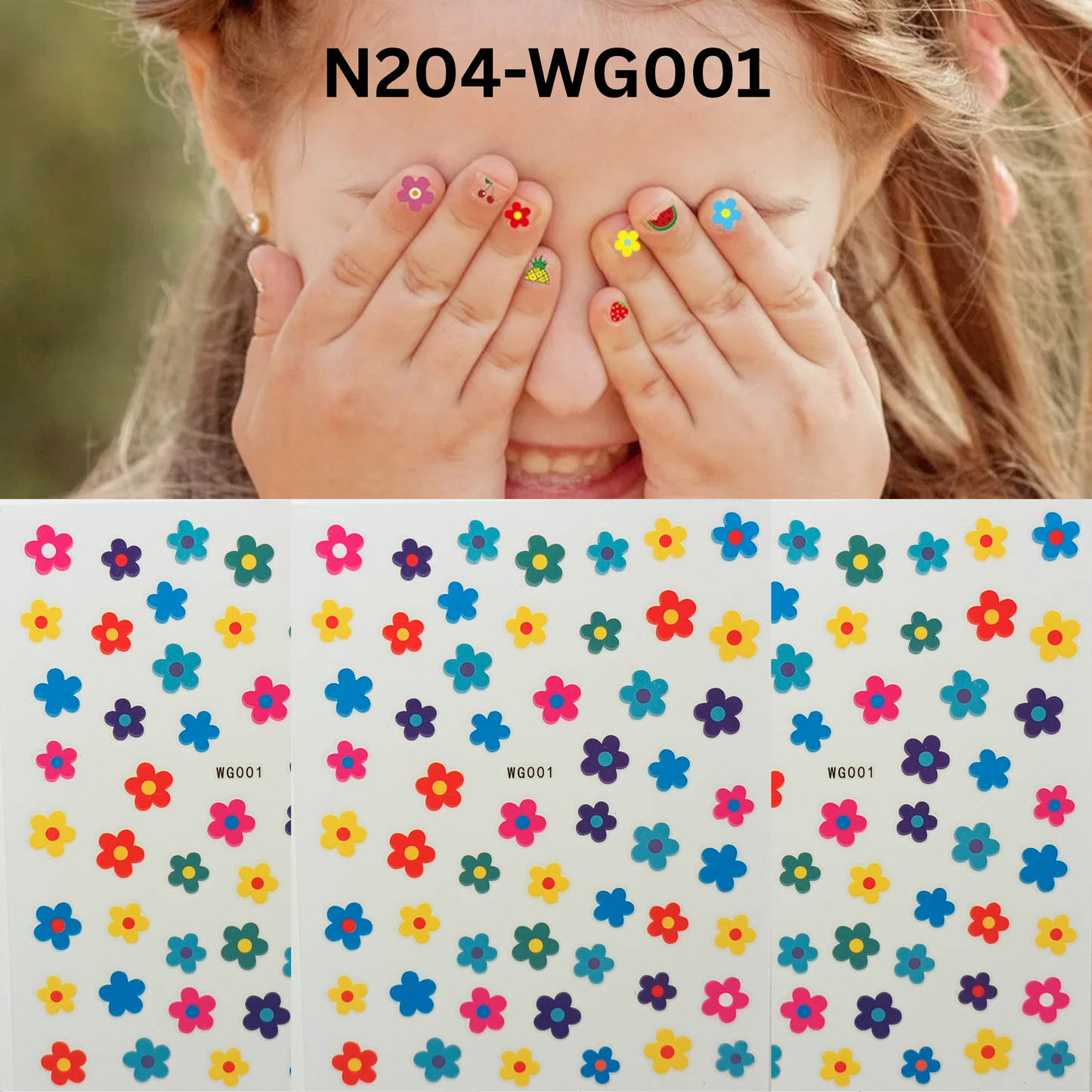 Floral Multi Color Nail Stickers – 3D Colorful Flower Nail Art Decals