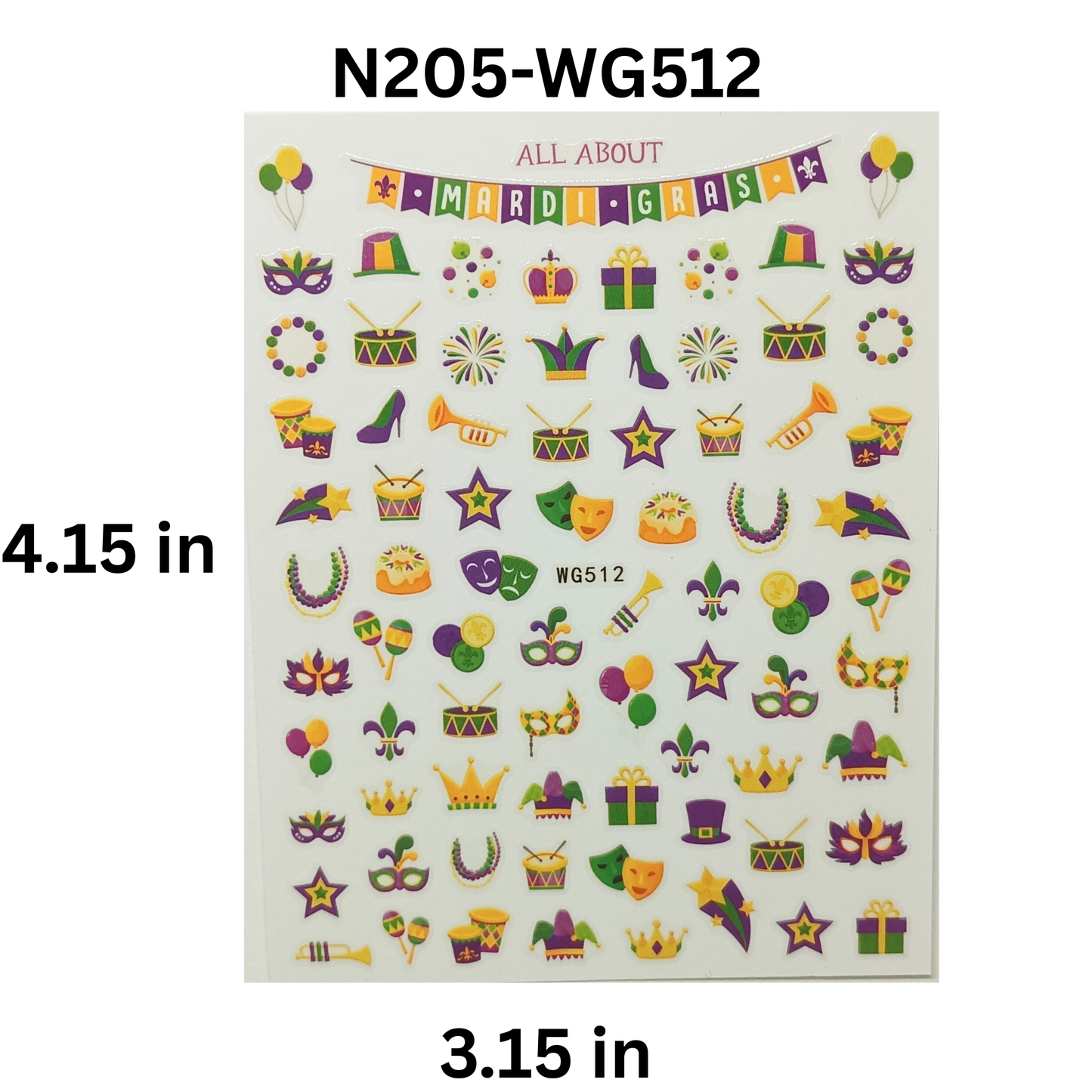 Festival Nail Stickers – 3D Party & Celebration Nail Art Decals 🎊