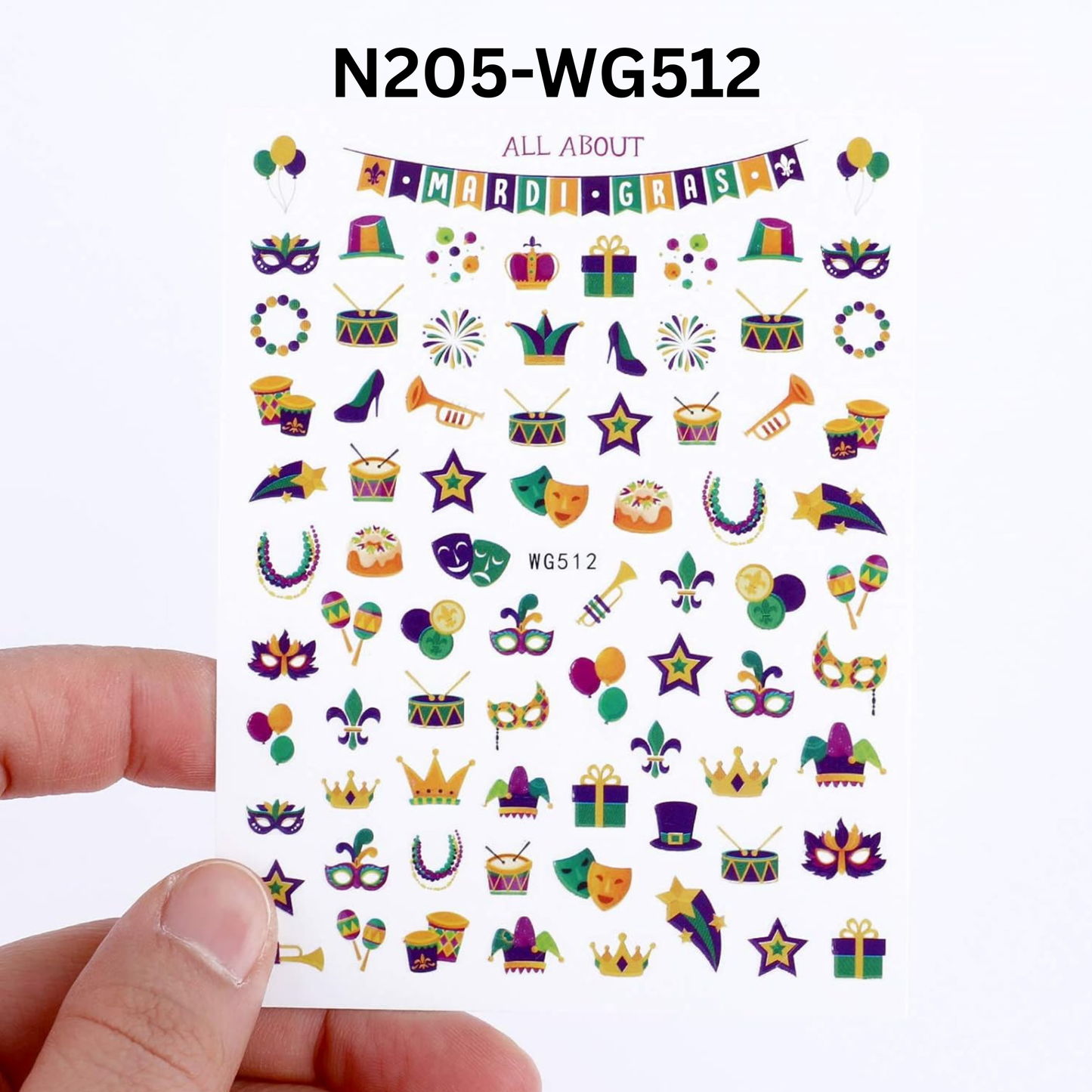 Festival Nail Stickers – 3D Party & Celebration Nail Art Decals 🎊