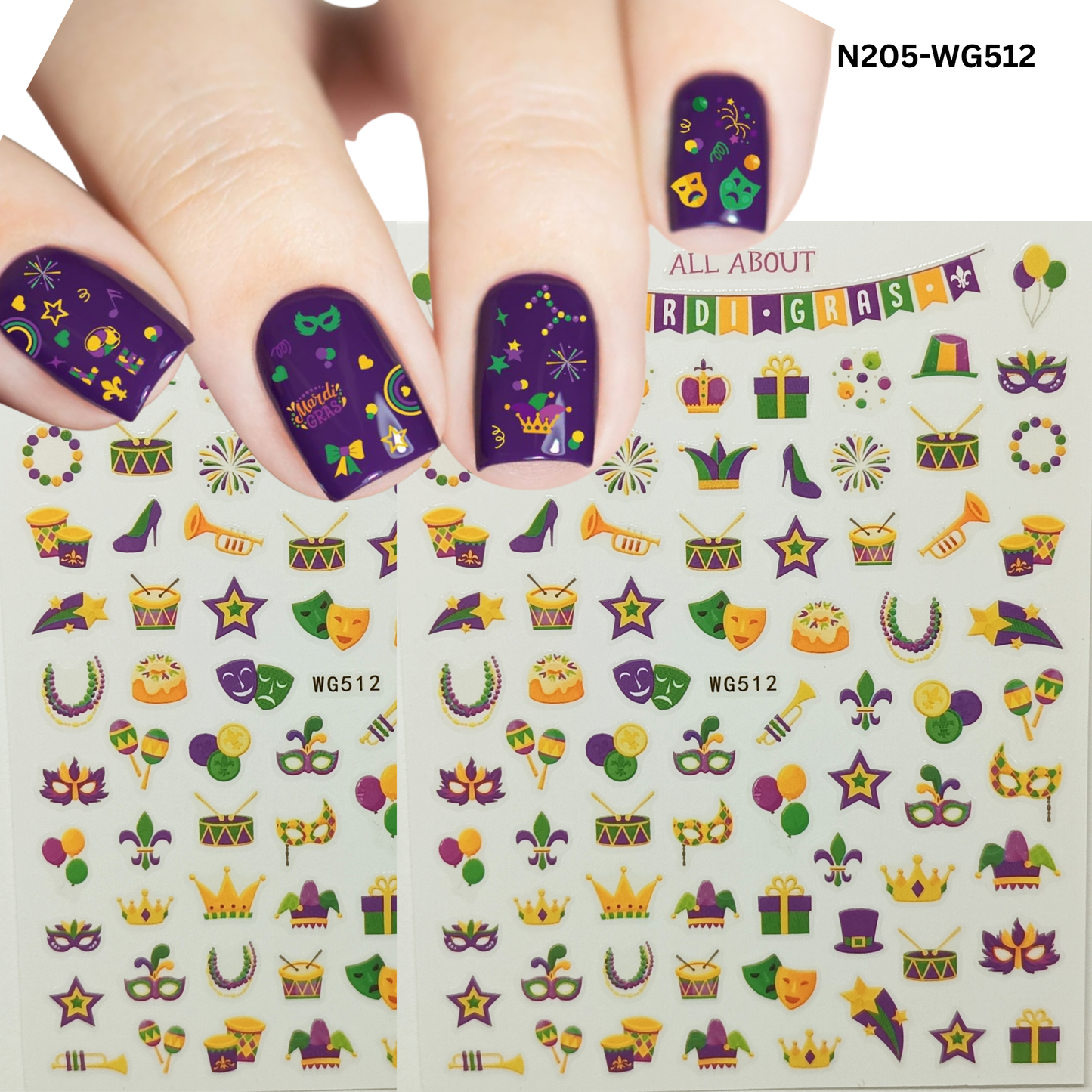 Festival Nail Stickers – 3D Party & Celebration Nail Art Decals 🎊