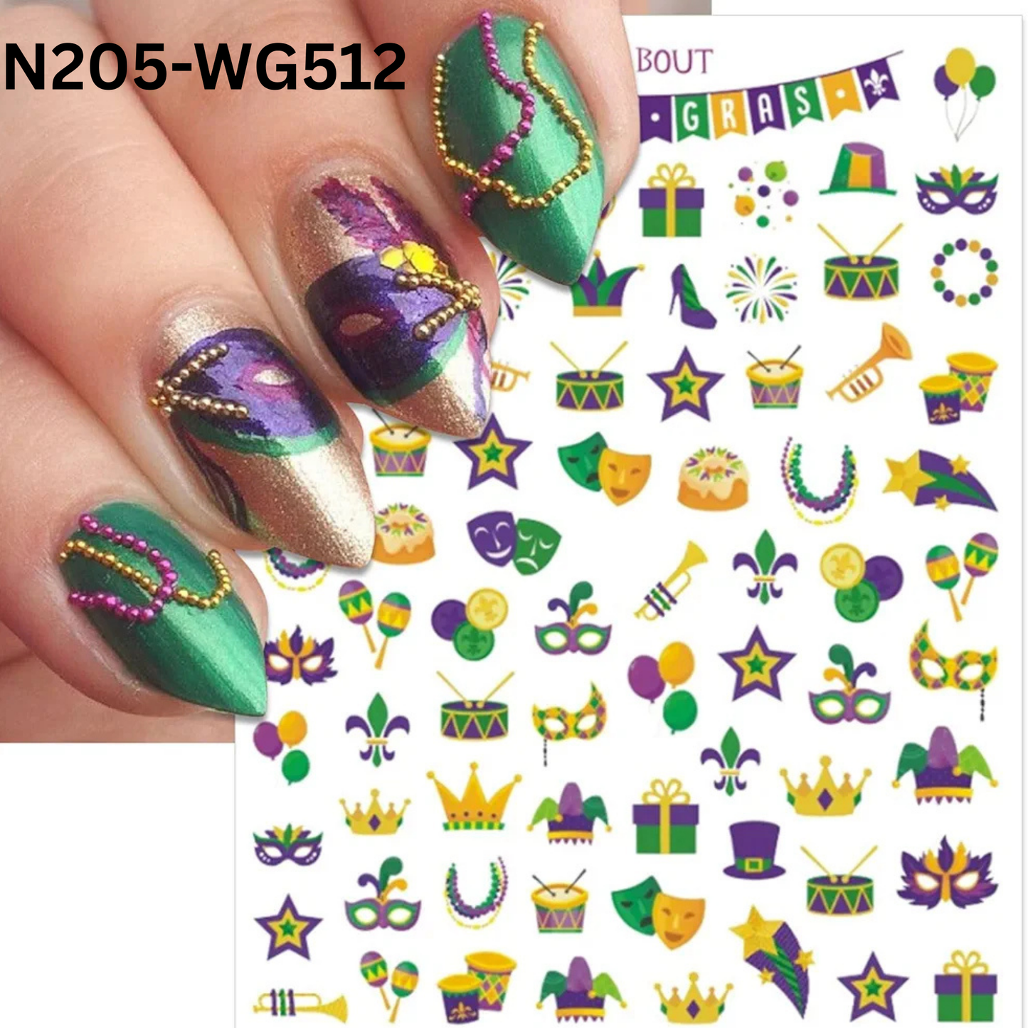 Festival Nail Stickers – 3D Party & Celebration Nail Art Decals 🎊